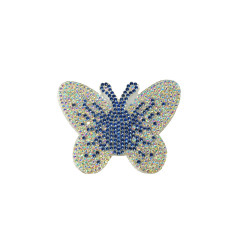 applicatie vlinder strass lichtblauw zilver applicatie vlinder strass lichtblauw zilver