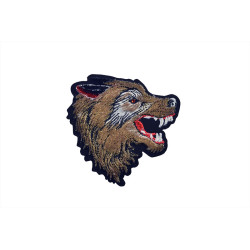 applicatie wolf fluweel bruin rechts applicatie wolf fluweel bruin rechts