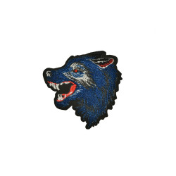 applicatie wolf fluweel kobalt blauw links applicatie wolf fluweel kobalt blauw links
