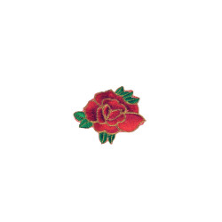 bloem applicatie geborduurd rood groen bloem applicatie geborduurd rood groen