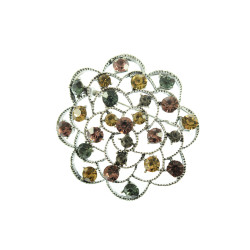 bloem broche bewerkt met strass steentjes blauw lila bloem broche bewerkt met strass steentjes blauw lila