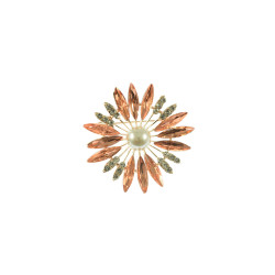 bloem broche bewerkt met strass steentjes zalm roze bloem broche bewerkt met strass steentjes zalm roze