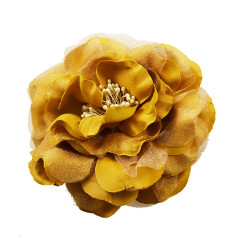 bloem corsage met kralen stamper goud geel bloem corsage met kralen stamper goud geel