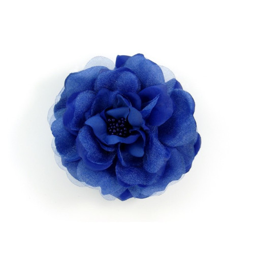 bloem corsage met kralen stamper kobaltblauw