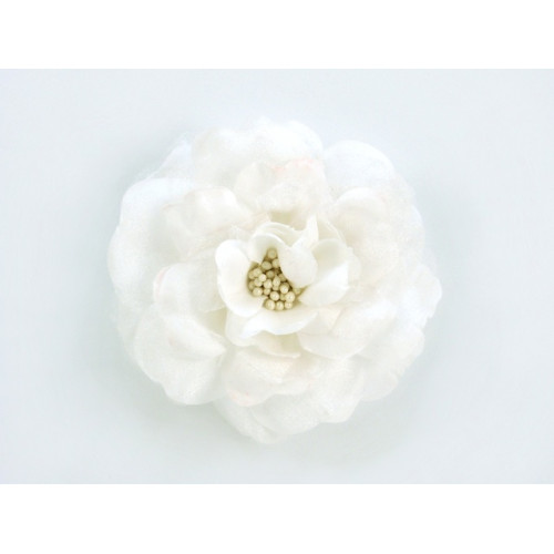 bloem corsage met kralen stamper wit