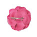bloem corsage met organza bladeren fuchsia zwart - 1