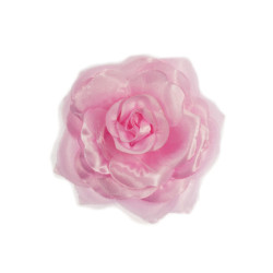 bloem corsage met organza bladeren roze bloem corsage met organza bladeren roze