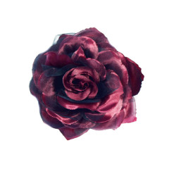 bloem corsage met organza bladeren wijn rood zwart bloem corsage met organza bladeren wijn rood zwart