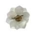 bloem corsage met organza bladeren zilver - 1
