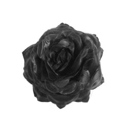 bloem corsage met organza zwart bloem corsage met organza zwart