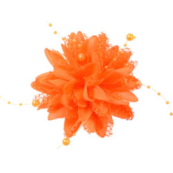 bloem corsage met parels oranje bloem corsage met parels oranje