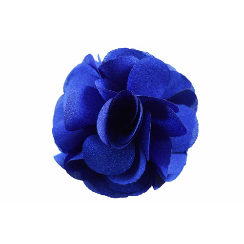 bloem corsage organza koningsblauw