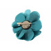 bloem corsage organza petrol groen - 1