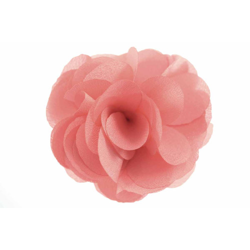 bloem corsage organza zalmroze