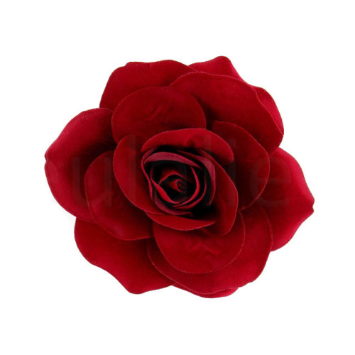 bloem corsage roos velours donkerrood