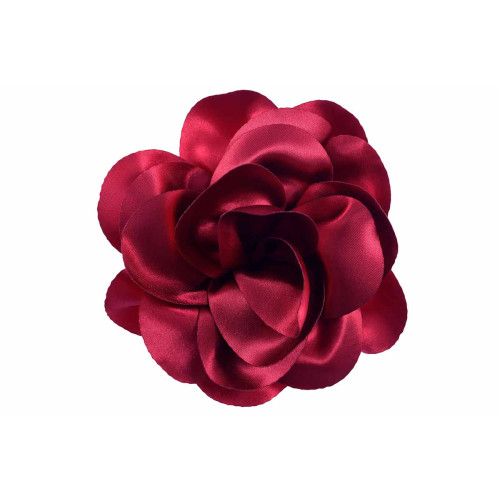bloem corsage satijn glans rood XL 14 cm