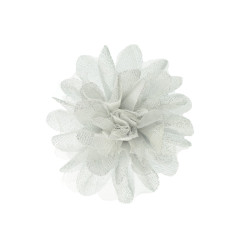 bloem corsage tule wit zilver  glitter