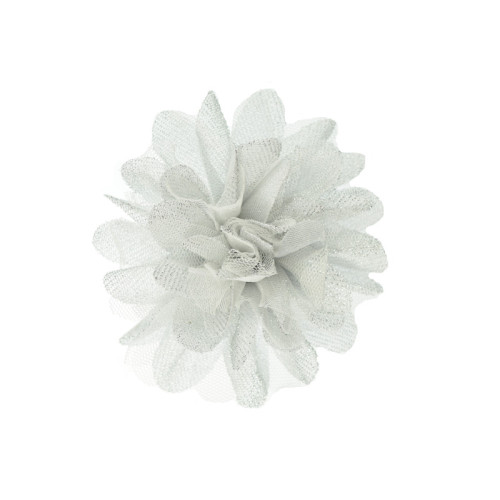 bloem corsage tule wit zilver  glitter