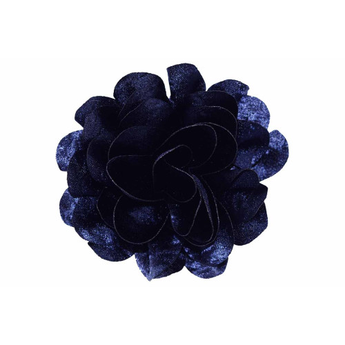 bloem corsage velours indigo blauw