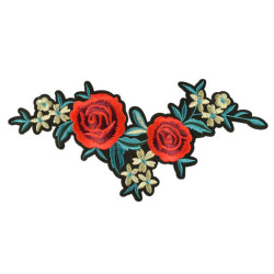 Bloemen applicatie rode roos op grote tak Bloemen applicatie rode roos op grote tak