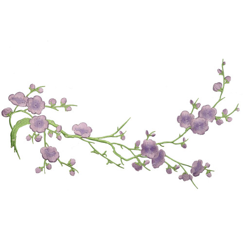 bloemen op tak lila patch 37 x 15 cm