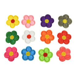 bloemen patch set 12 kleuren opstrijkbaar bloemen patch set 12 kleuren opstrijkbaar