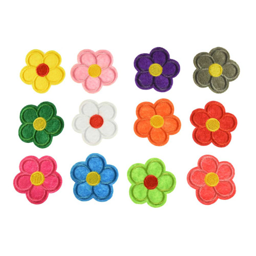 bloemen patch set 12 kleuren opstrijkbaar