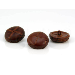 bruine lederen knoop 2.8 cm