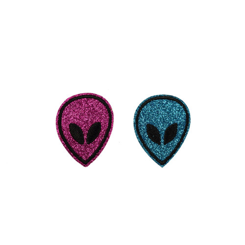 buitenaardse wezens patch glitter 2 kleuren