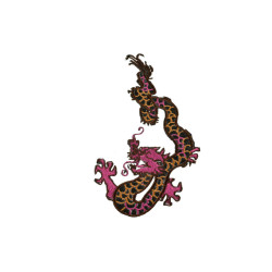 chinese draak met paarse kop links chinese draak met paarse kop links