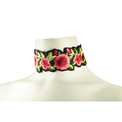 choker geborduurde rozen