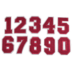 cijfer opstrijkbaar bordeaux rood cijfer opstrijkbaar bordeaux rood