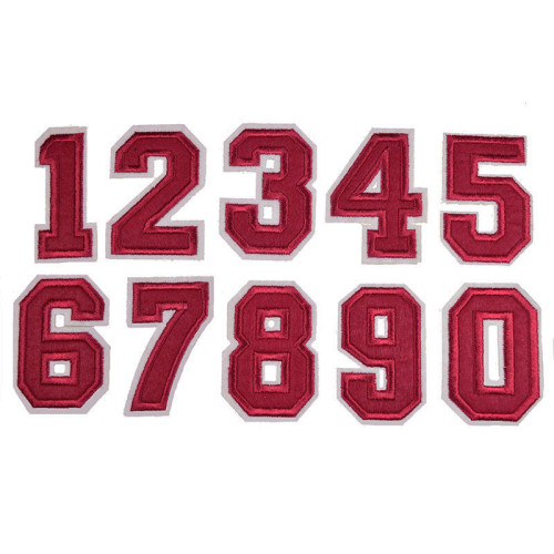 cijfer opstrijkbaar bordeaux rood