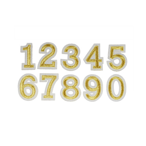 cijfer opstrijkbaar goud