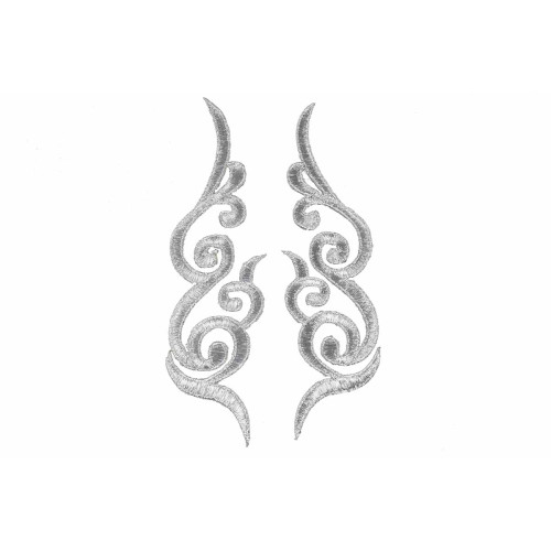 decoratieve patch set zilver geborduurd 15x4,5cm