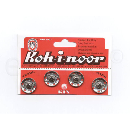 drukknopen opnaaibaar 2 cm zilver