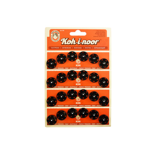 aannaaibare drukknopen 19/18 mm 6 stuks zwart