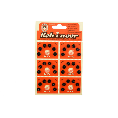 aannaaibare drukknopen 7,5/7mm 6 stuks zwart