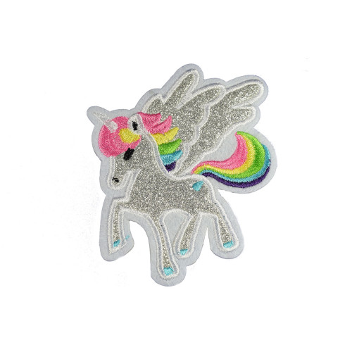 eenhoorn patch met vleugels en glitters