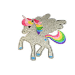 eenhoorn patch met vleugels en glitters XXL 20 x 20 cm eenhoorn patch met vleugels en glitters XXL 20 x 20 cm