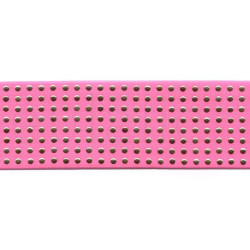 elastiek 6 cm fluor roze met gouden studs elastiek 6 cm fluor roze met gouden studs