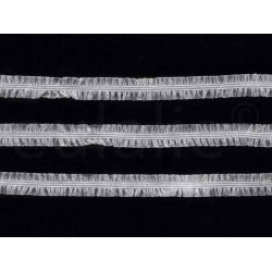 elastisch dubbel ruche band wit