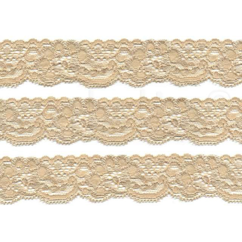 elastisch nylon kant 3 cm beige