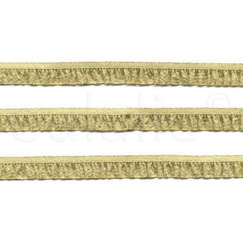 elastische lurex ruche galon goud