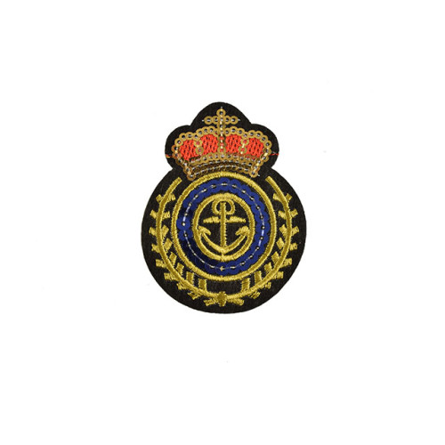 embleem applicatie goud blauw pailletten