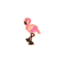 flamingo patch fluor roze pailletten flamingo patch fluor roze pailletten