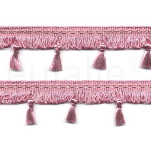 franjeband met kwastjes roze