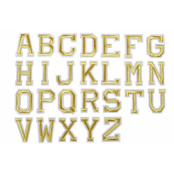 gouden alfabet letter patch A t/m Z (5x4cm) gouden alfabet letter patch A t/m Z (5x4cm)