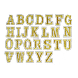 gouden alfabet letter patch A t/m Z gouden alfabet letter patch A t/m Z