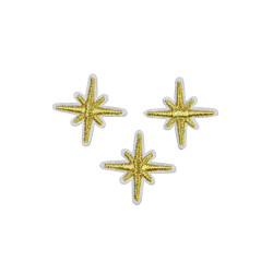 gouden sneeuwvlok patch 3 cm 3 stuks gouden sneeuwvlok patch 3 cm 3 stuks